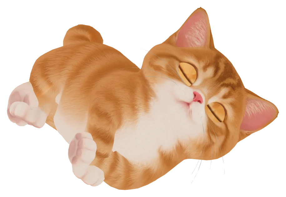 丸くなって眠る茶トラの子ねこ